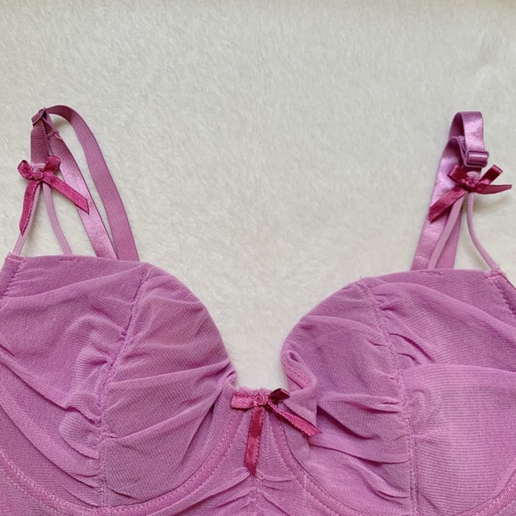 vintage mesh purple ribbon bustier🎀 - Picture 3 of 3